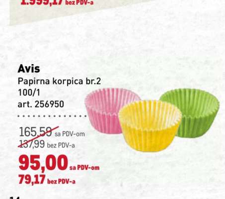 Avis Papirna korpica br.2 100/1