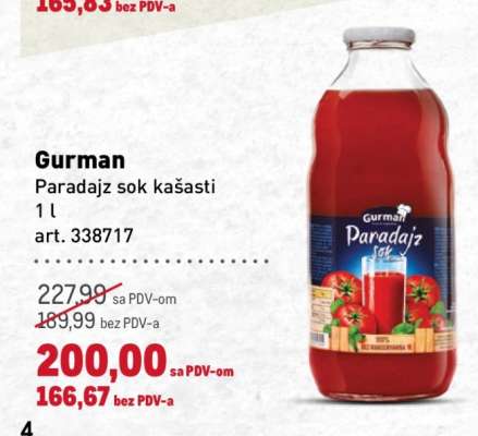 Gurman Paradajz sok kašasti