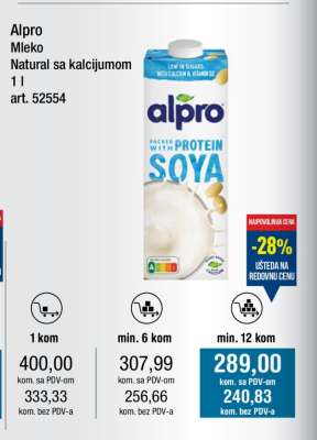 Alpro Mleko Natural sa kalcijumom