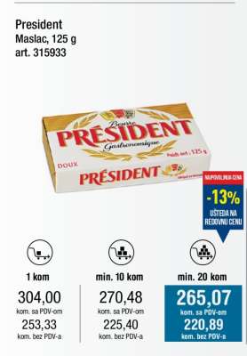 President maslac 125 g