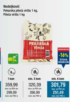 Pekarska pileća viršla 1 kg
