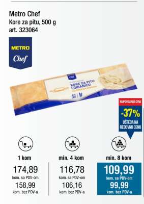 Metro Chef Kore za pitu, 500 g