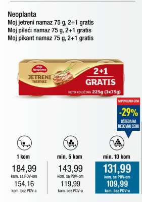 Neoplanta namaz 75 g, 2+1 gratis