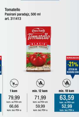Tomatello pasirani paradajz 500 ml