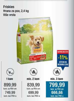 Friskies Hrana za pse, 2,4 kg