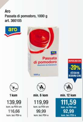Aro Passata di Pomodoro, 1000 g