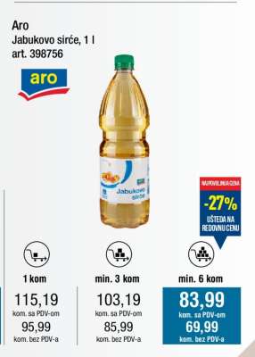Aro Jabukovo sirće, 1 l
