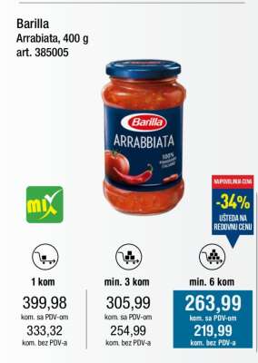 Barilla Arrabbiata, 400 g