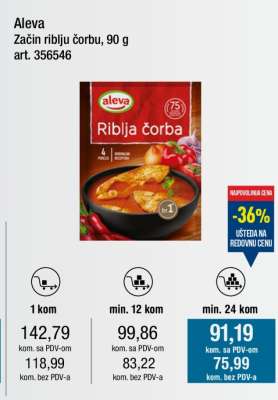 Aleva Začin riblju čorbu, 90 g