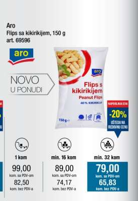 Aro Flips sa kikirikijem, 150 g