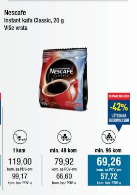 Nescafe Instant kafa Classic, 20 g