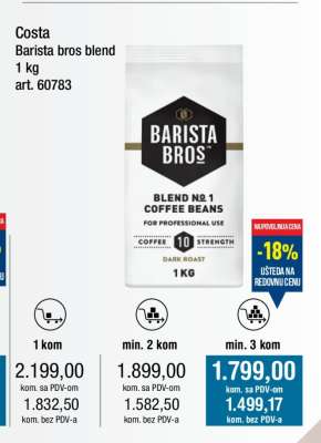 Costa Barista bros blend 1 kg