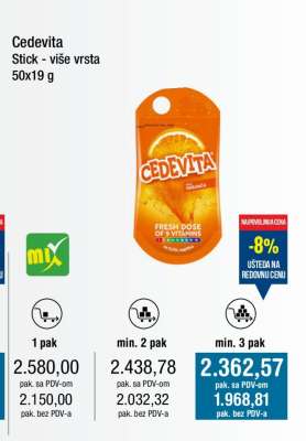 Cedevita Stick - više vrsta