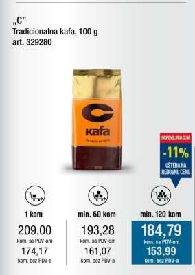 "C" Tradicionalna kafa, 100 g