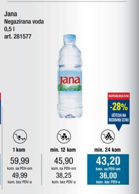 Jana Negazirana voda 0,5 l