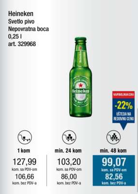 heineken svetlo pivo