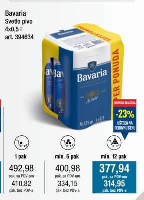 Bavaria Svetlo pivo 4x0,5 l