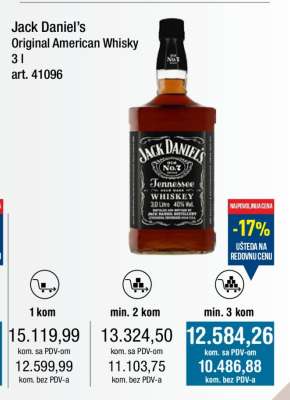 Jack Daniel’s Original American Whisky 3 l
