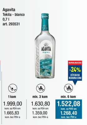Agavita Tekila - blanco 0,7 l
