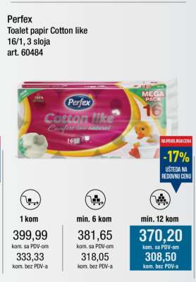 Perfex Toalet papir Cotton like
