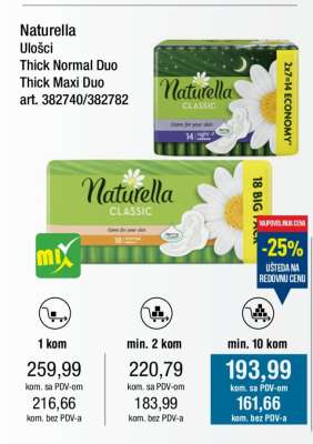Naturella Ulošci Thick Normal Duo/Thick Maxi Duo