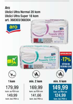Aro Sanitary Towels Ultra