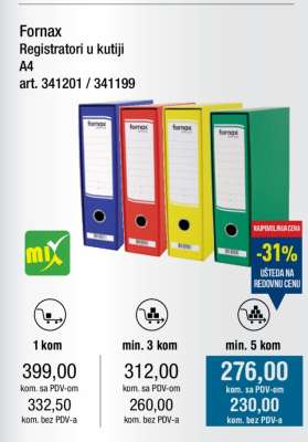 Fornax Registratori u kutiji A4