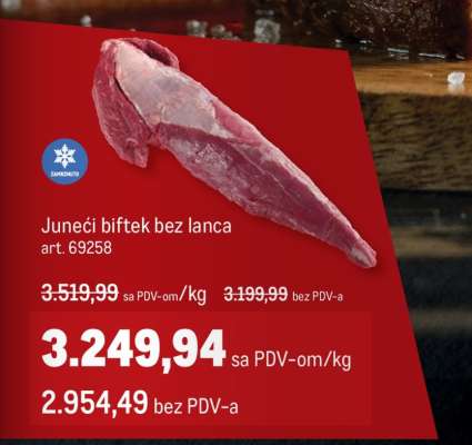 Juneći biftek bez lanca