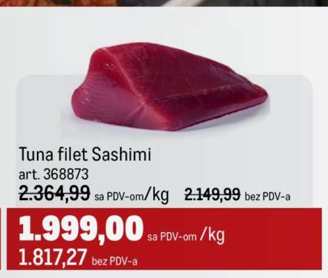 Tuna filet Sashimi