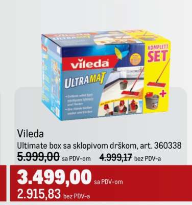 Vileda Ultimate box sa sklopivom drškom, art. 360338