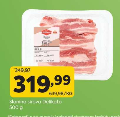 Slanina sirova Delikato