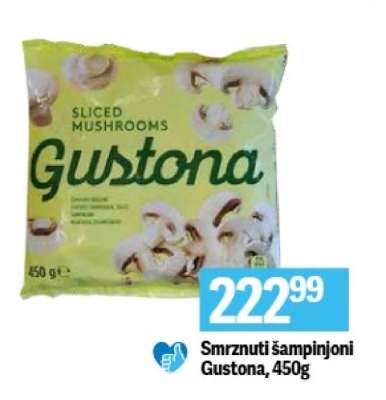 Smrznuti šampinjoni Gustona, 450g