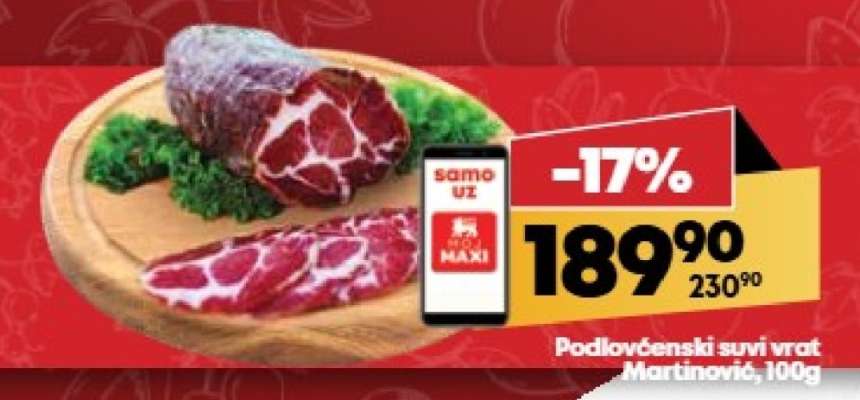 Podlovćenski suvi vrat Martinović 100g