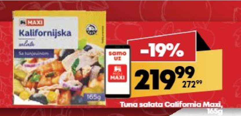 Tuna salata California Maxi, 165g