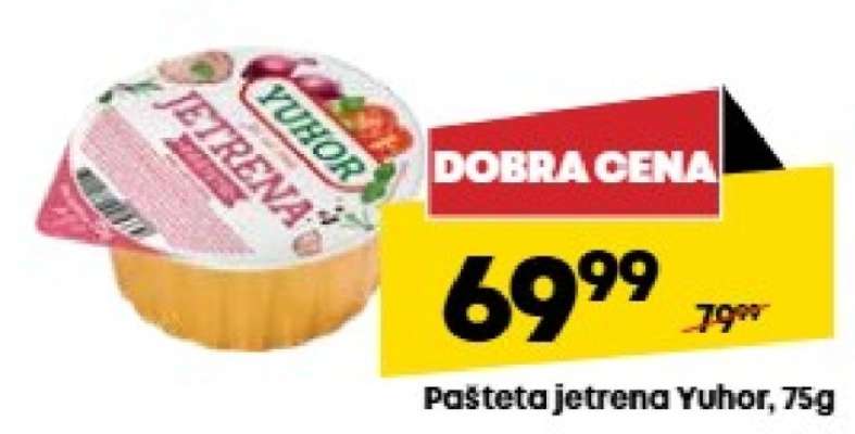 Pašteta jetrena Yuhor , 75g