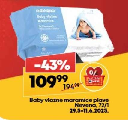 Baby vlažne maramice plave