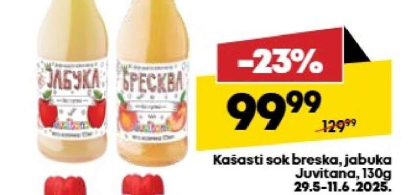 Kašasti sok breska, jabuka Juvitana, 130g