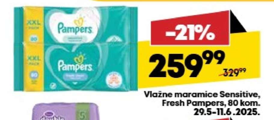 Vlažne maramice Sensitive, Fresh Pampers, 80 kom.