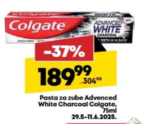 Pasta za zube Advenced White Charcoal Colgate, 75ml