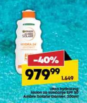 Ultra hydrating losion za sunčanje SPF 50 Ambre Solaire Garnier, 200ml
