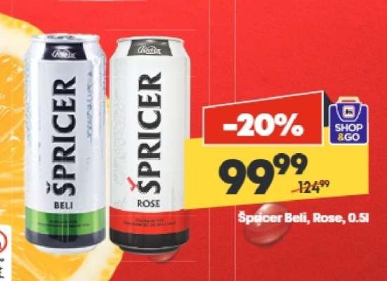 Špricer beli rose 0.5l