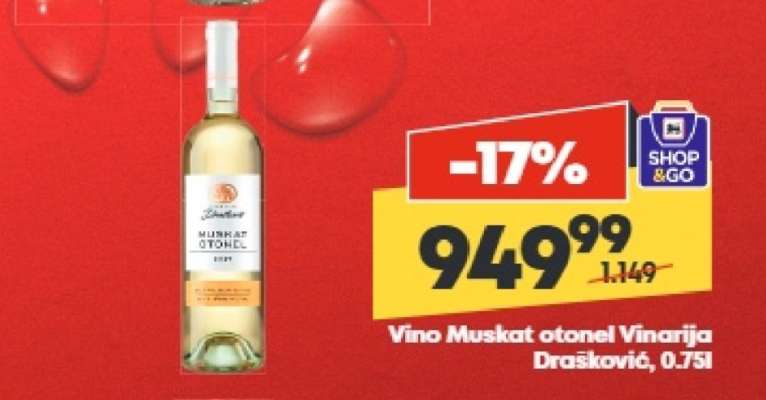 Vino Muskat otonel Vinarija Drašković, 0,75l