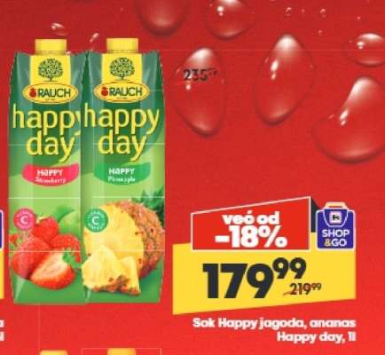 Sok Happy jagoda, ananas Happy day, 1l