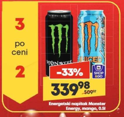 Energetski napitak Monster Energy, Mango, 0.5l