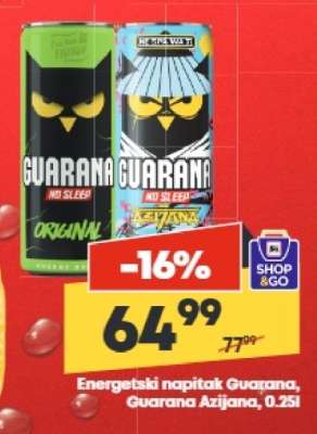 Energetski napitak Guarana, Guarana Azijana, 0.25l