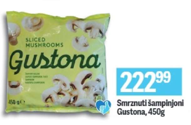 Smrznuti šampinjoni Gustona, 450g