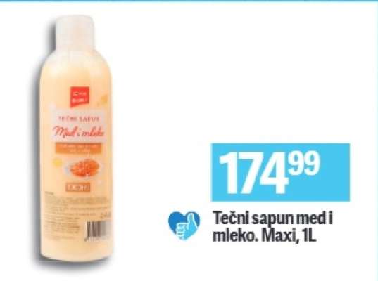 Tečni sapun med i mleko Maxi 1l