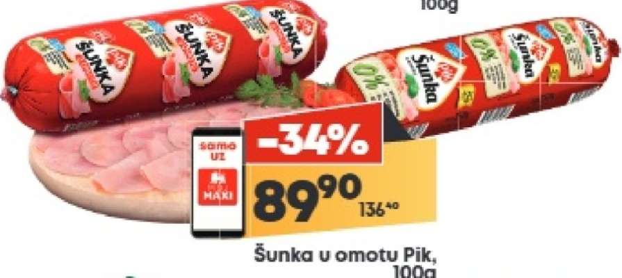 Šunka u omotu Pik 100g