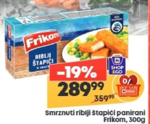 Smrznuti riblji štapici panirani Frikom , 300g