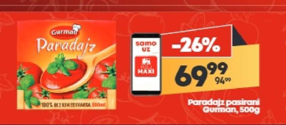 Paradajz pasirani Gurman 500g